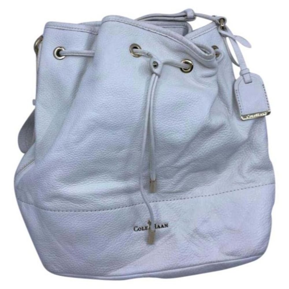 COLE HAAN White Large Leather Tote/ Shoulder Bag